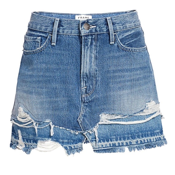 Frame Denim Dresses & Skirts - Frame Le Mini Skirt Front Split Release Hem